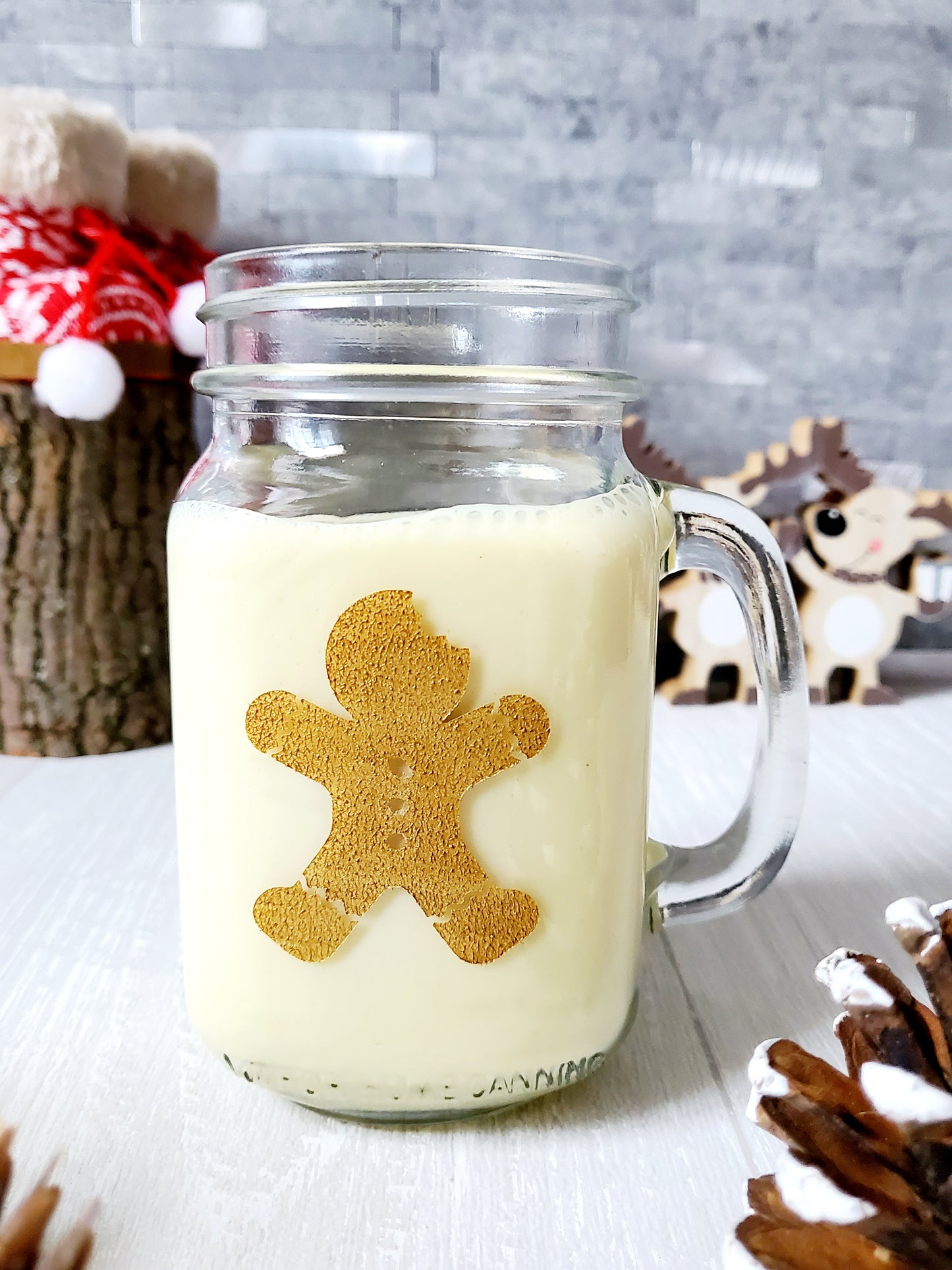 Gingerbread Man Mason Jar Mugs
