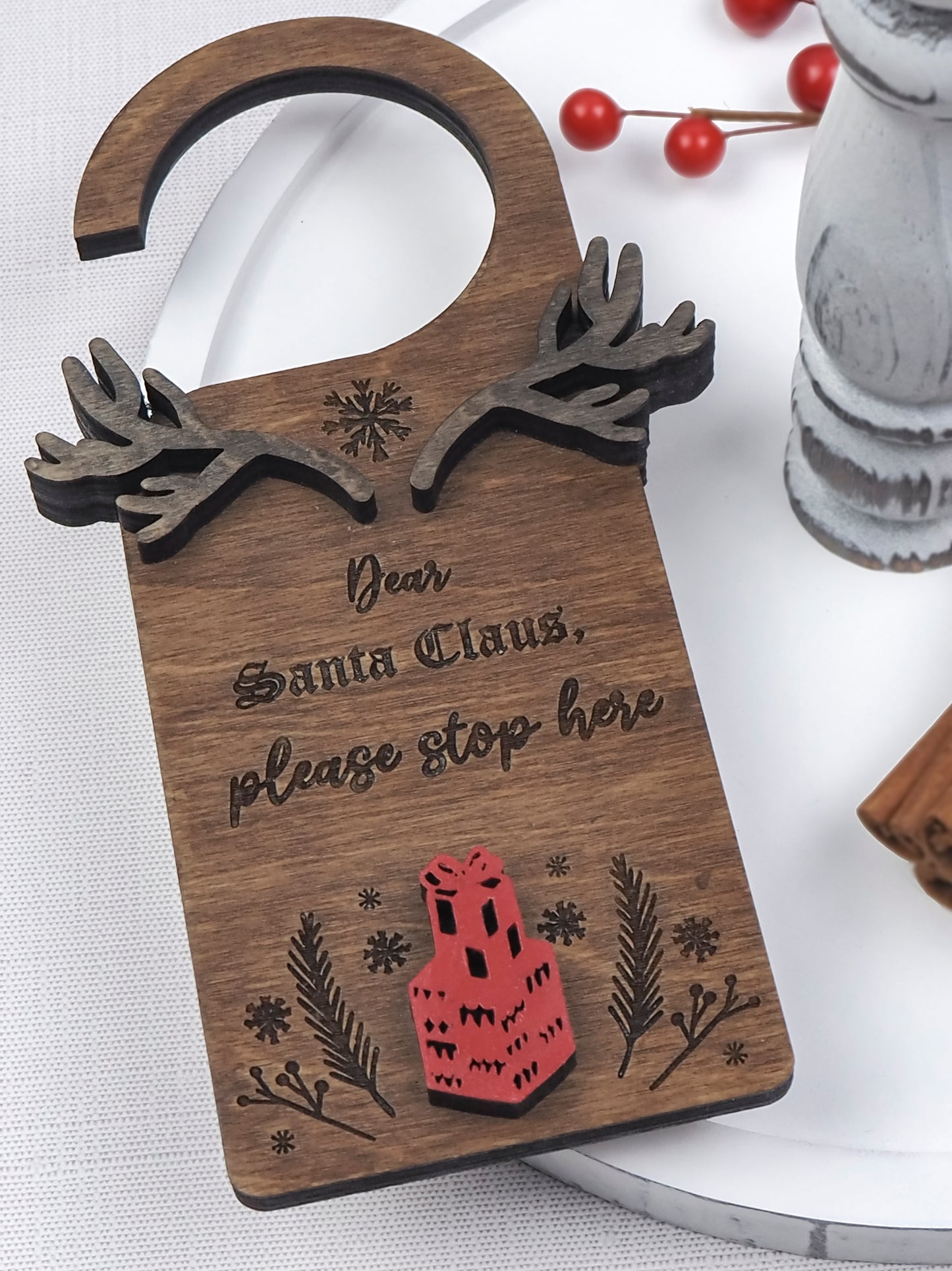 Santa Stop Here Door Hanger