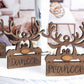 Handcrafted wooden Reindeer Name Tag Ornaments Set featuring Santa’s reindeer names and playful designs, perfect for holiday décor and gift-giving.