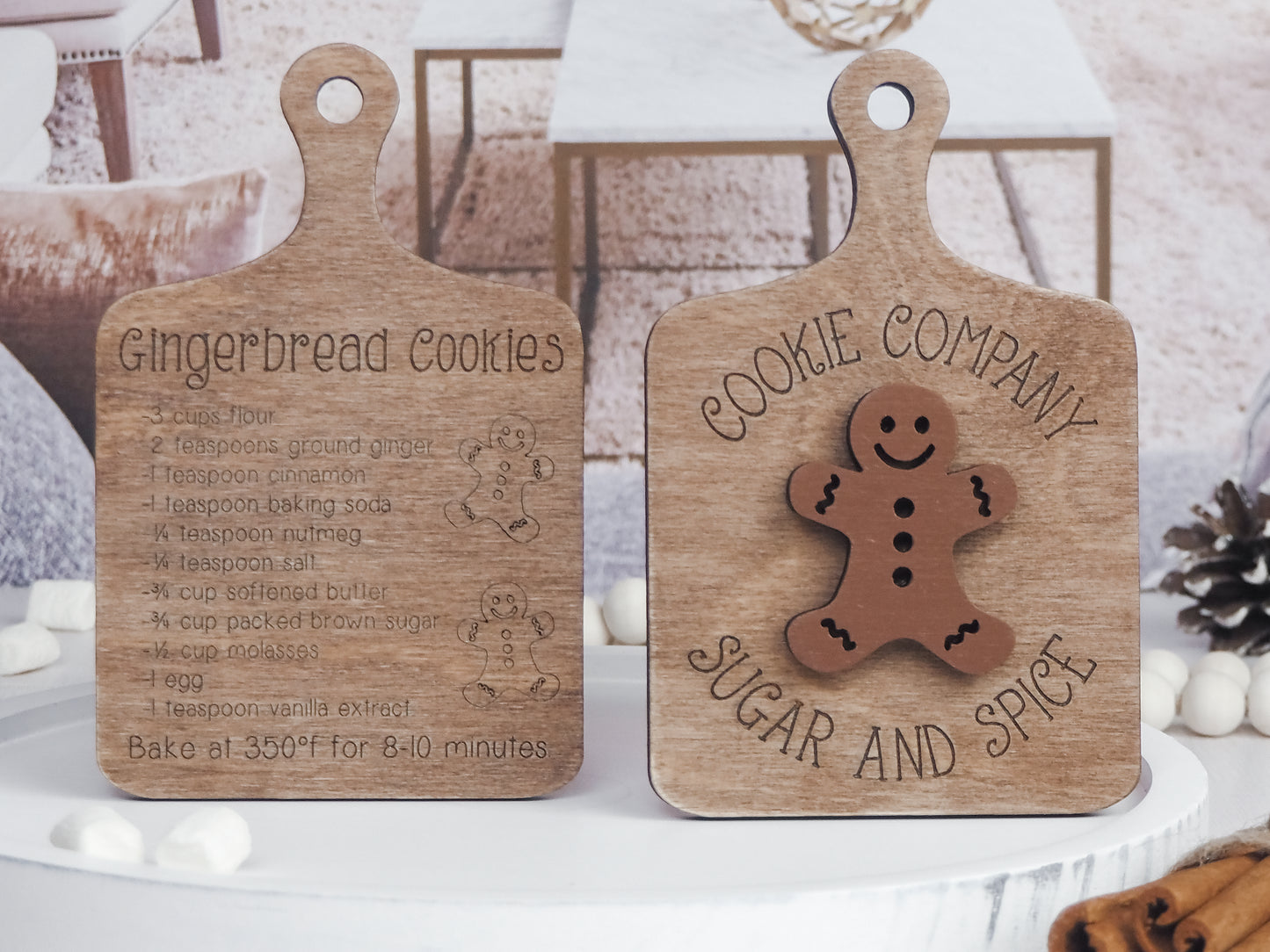 Gingerbread Cookies Tiered Tray Cutting Boards