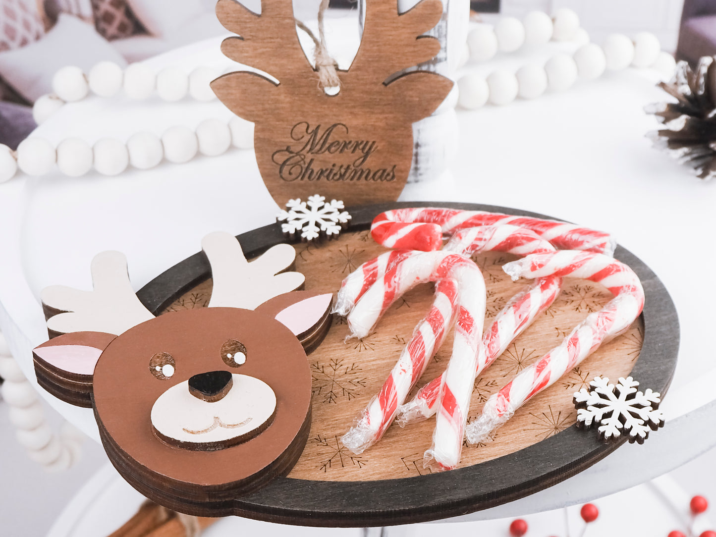 Reindeer Tiered Tray Candle Holder