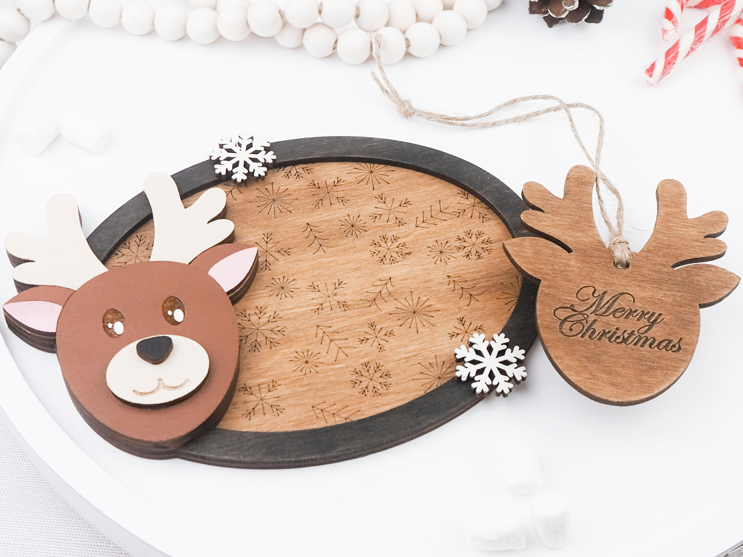 Reindeer Tiered Tray Candle Holder