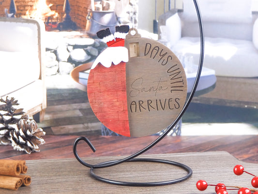 Santa Down the Chimney Countdown Ornament