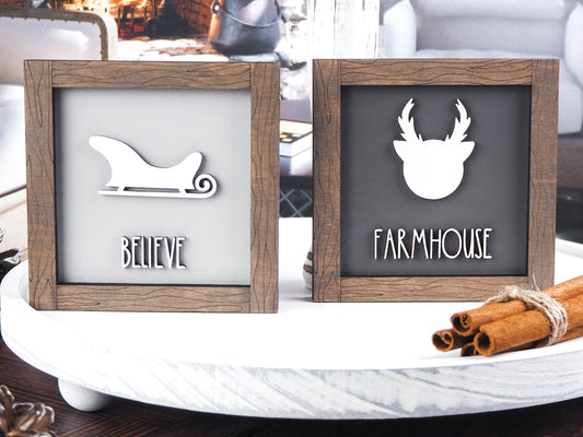 Rustic Farmhouse Christmas Mini Sign Collection