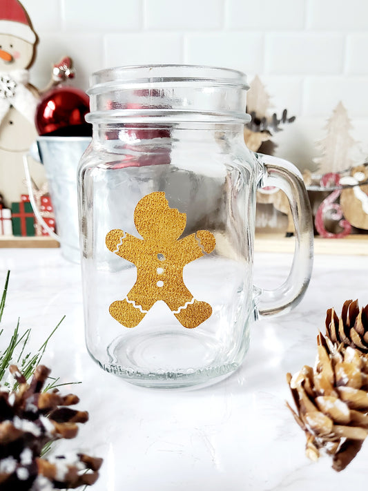 Gingerbread Man Mason Jar Mugs